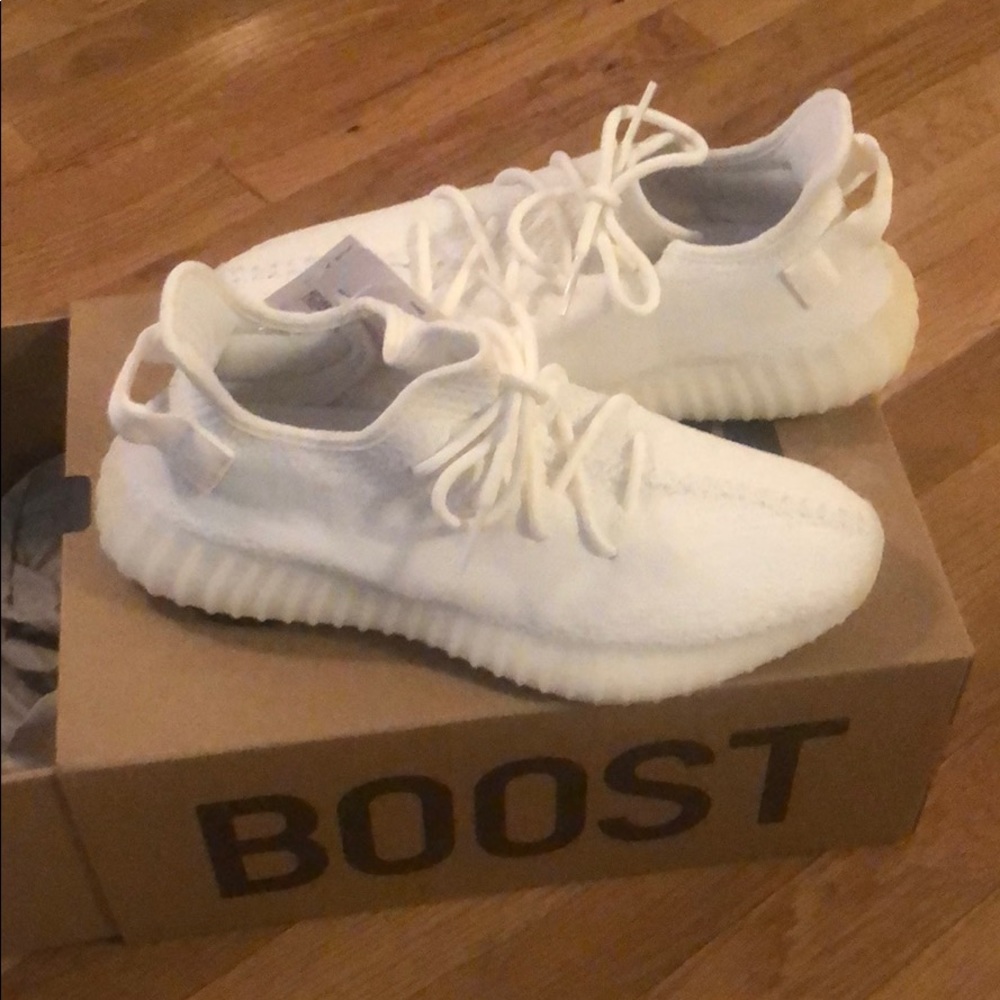 All white yeezy boost MENS